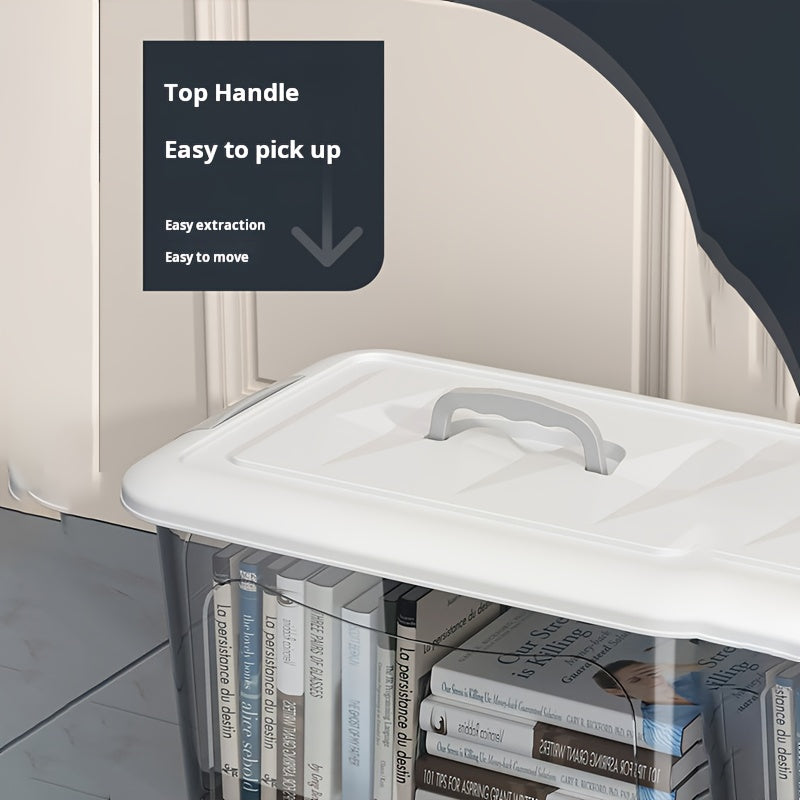 2pcs Large Stackable Plastic Storage Bins with Lids  Lockable Doors - Heavy-Duty Polypropylene