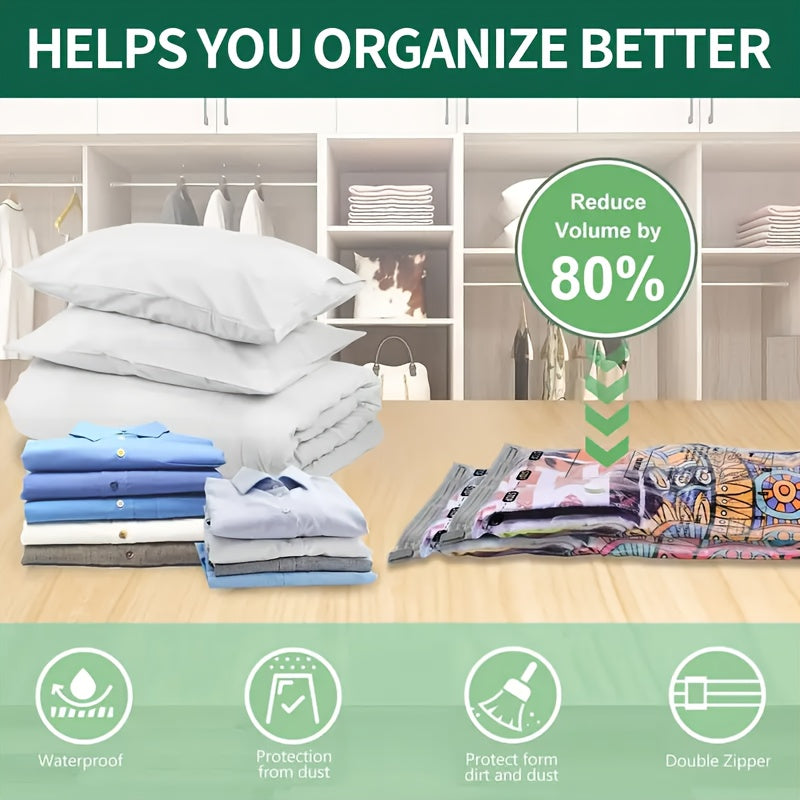 Set of 7pcs Vacuum Storage Bags with Electric Pump, Space Saving Bags