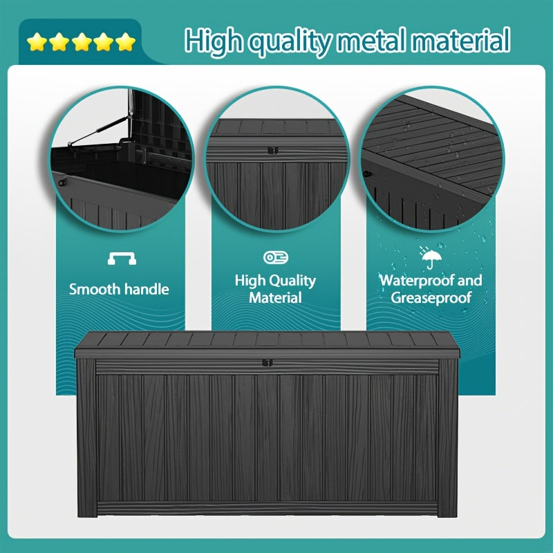 140 Gallon Deck Box Outdoor Storage Box, UV Resistant