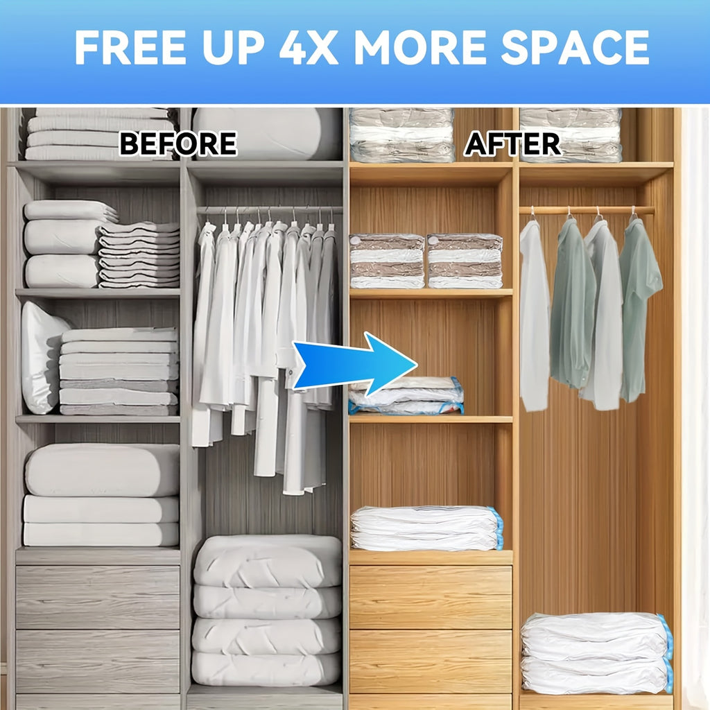 30 Pack Vacuum Compression Bags (10 Large, 10 Medium, 10 Small) Clothing Storage Bags