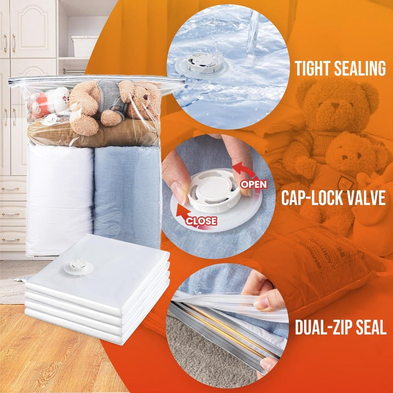 Set of 10 Jumbo Vacuum Storage Bags Measuring 40X31 Inches