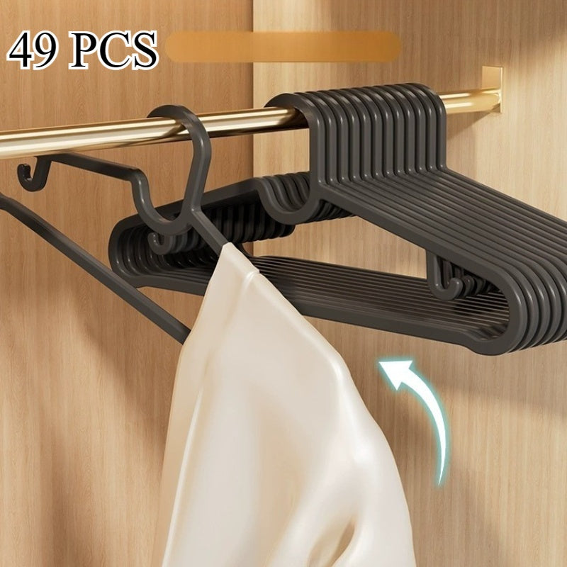 49pcs Household Clothes Hangers, Student Dormitory Anti-shoulder Corner and Traceless Indoor Clothes Drying Racks