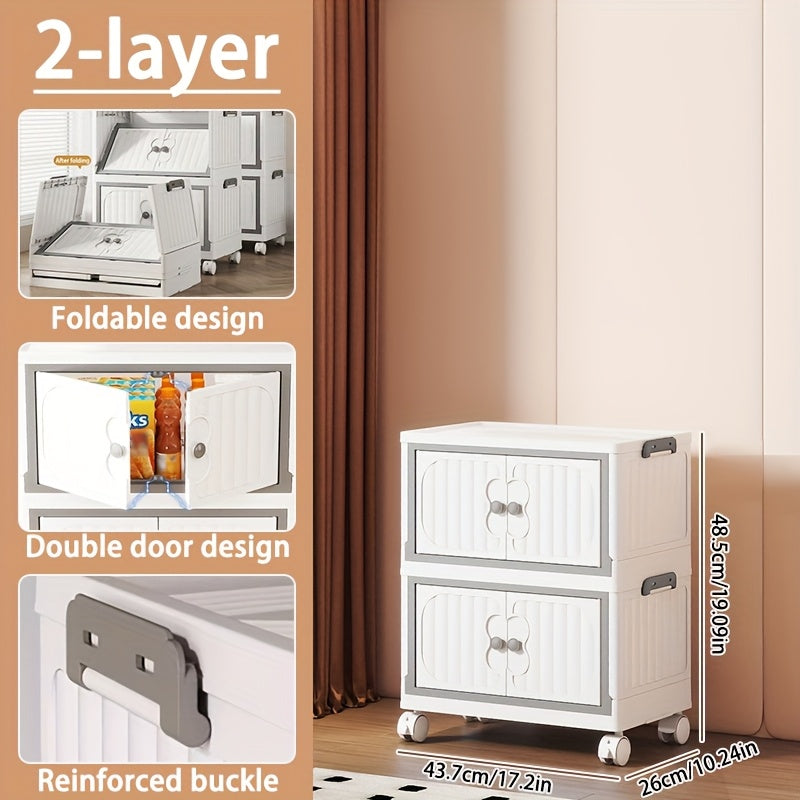 Stackable Wardrobe Organizers and Wheeled Storage Bins, Plastic Storage Bins with Lids