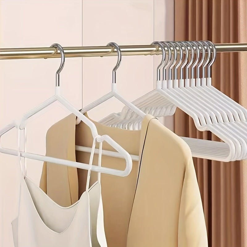 120pcs White Heavy Duty Anti-slip Coat Hangers with Shoulder Grooves, Space-saving Closet Organizers for Coats