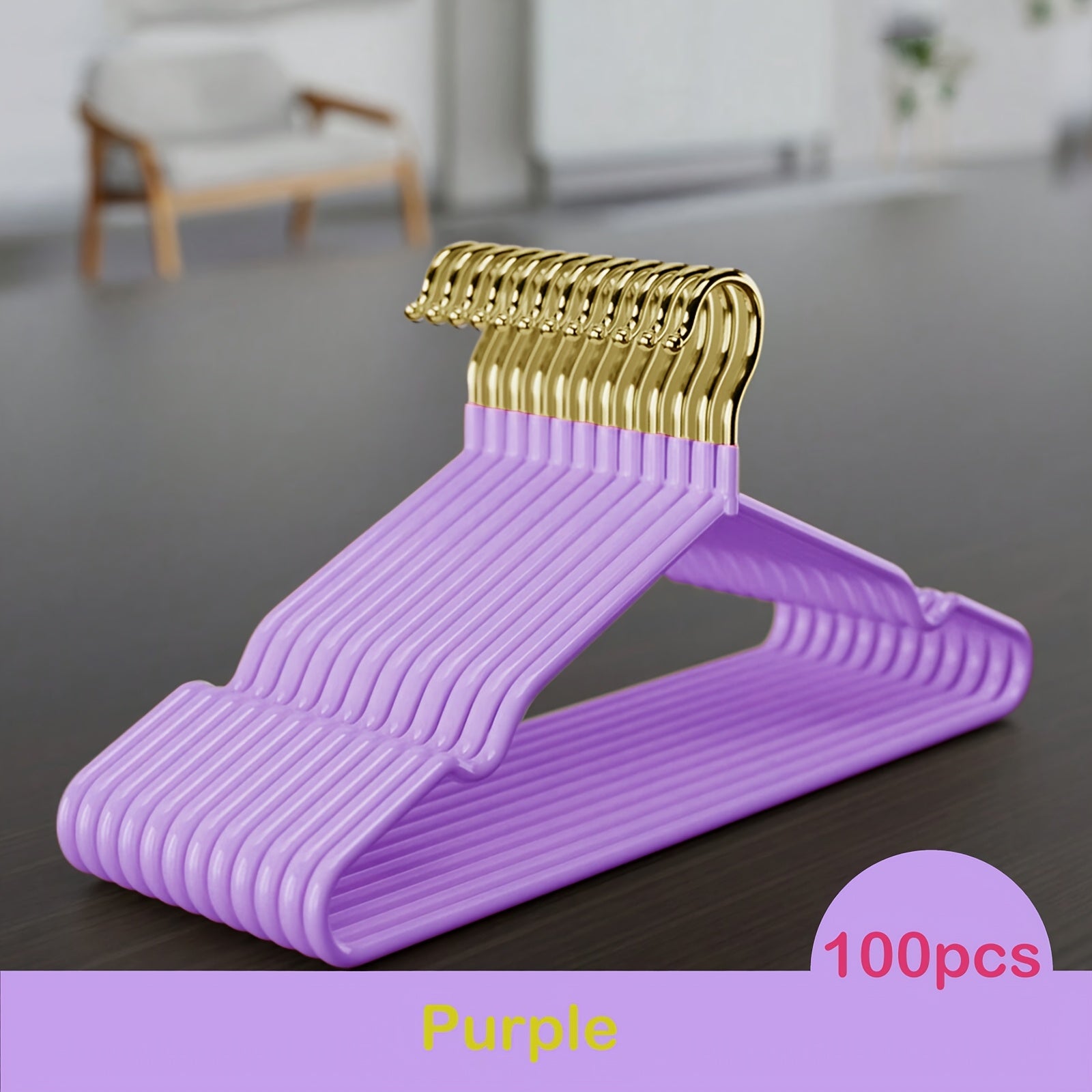 100pcs Luxury Golden Metal Clothes Hangers, 16\