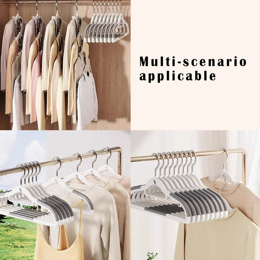 20pcs Non-Slip, No-Mark Stackable Hangers for Home Use - Space-Saving Design