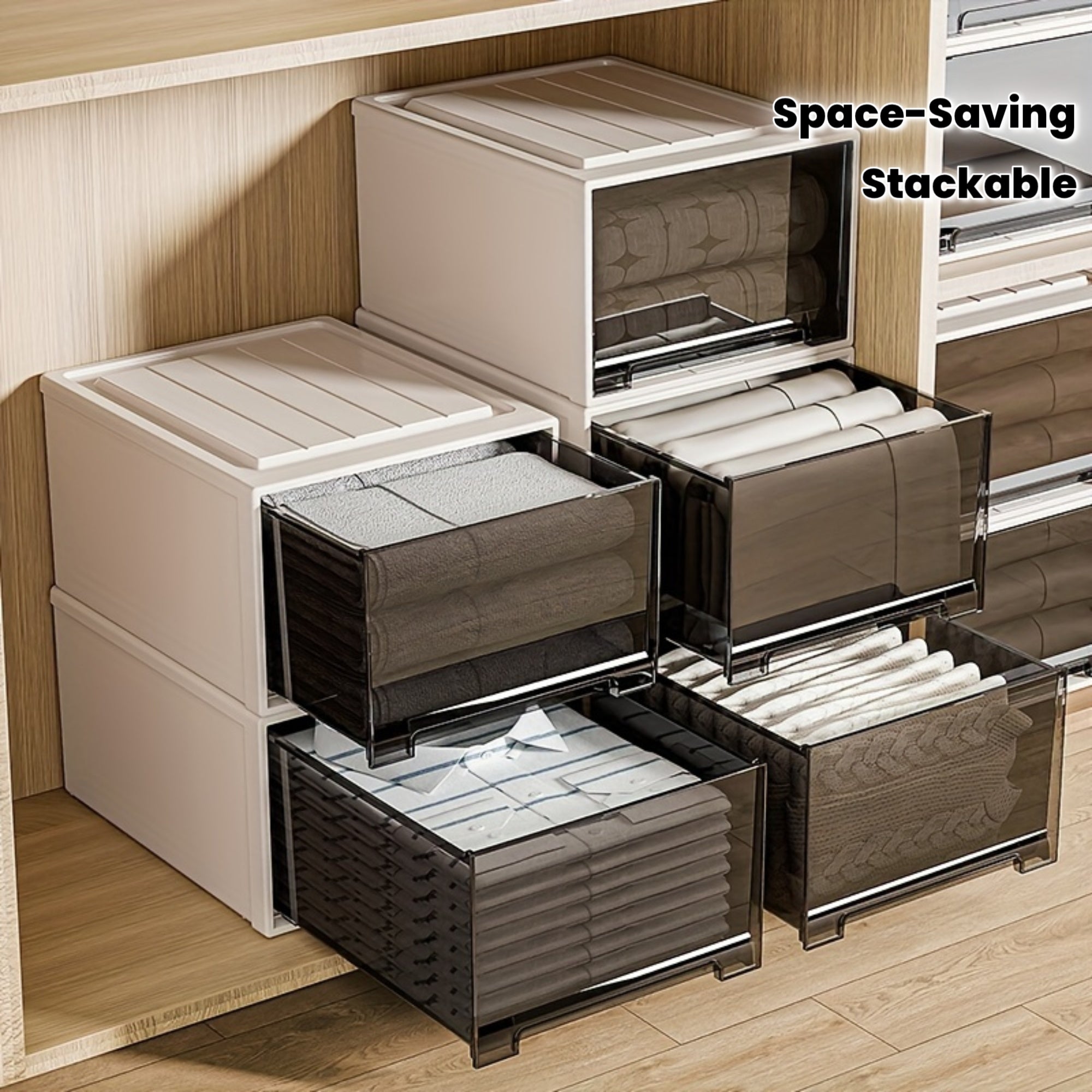 DOCOXO | Large Transparent DOCOXO 1pc Large Transparent Plastic Storage Box