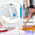 Manual Pump Vacuum Storage Bags - Heavy-Duty Plastic Vacuum Seal Bags with Pump
