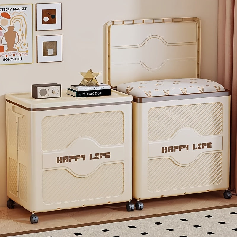 Foldable Storage Box with Lid | Featuring 360° Swivel Wheels, Built-in Handles