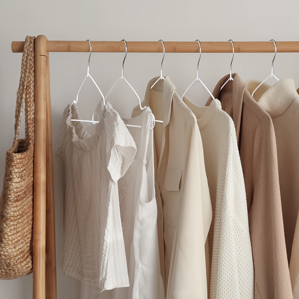 120pcs White Heavy Duty Anti-slip Coat Hangers with Shoulder Grooves, Space-saving Closet Organizers for Coats