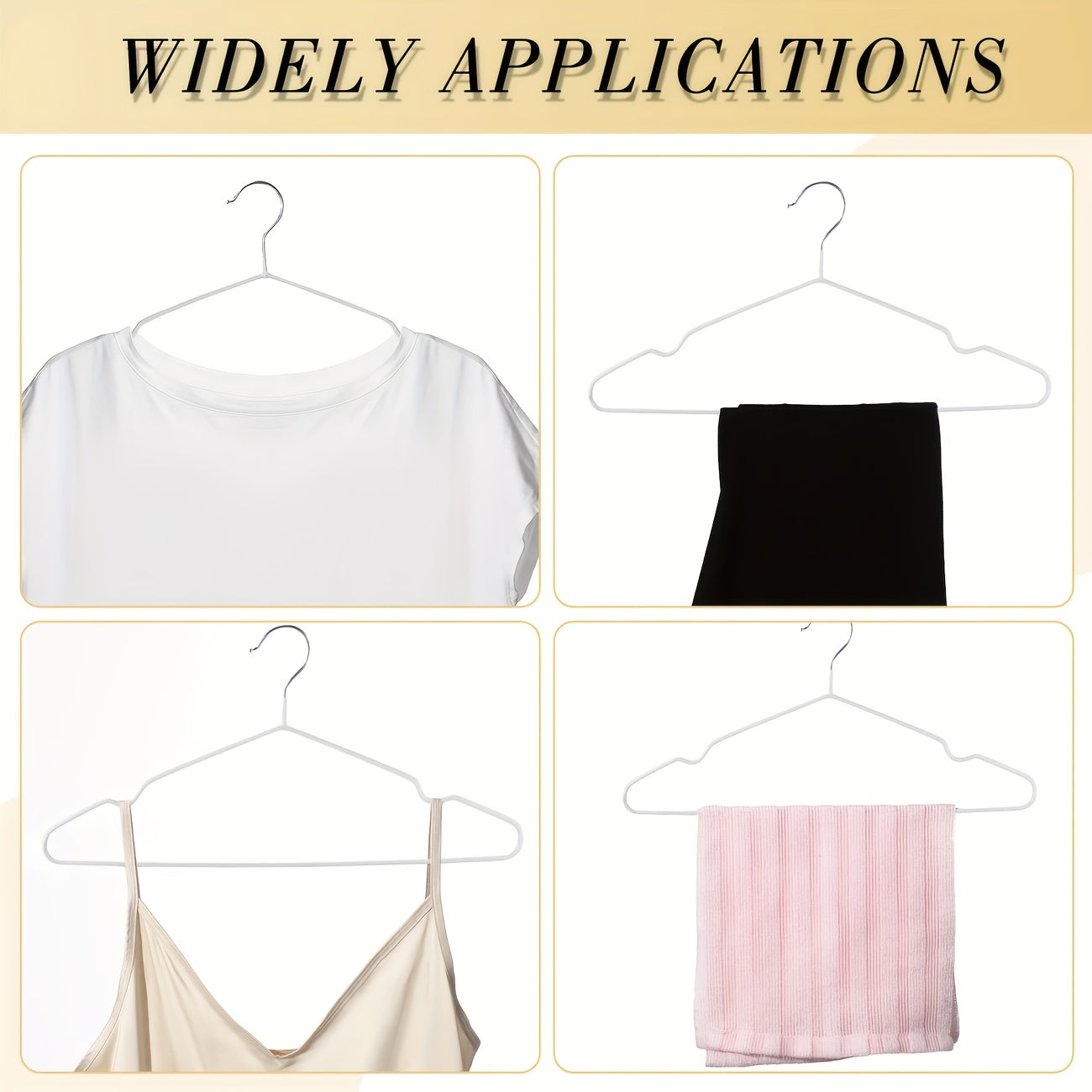 120pcs White Heavy Duty Anti-slip Coat Hangers with Shoulder Grooves, Space-saving Closet Organizers for Coats