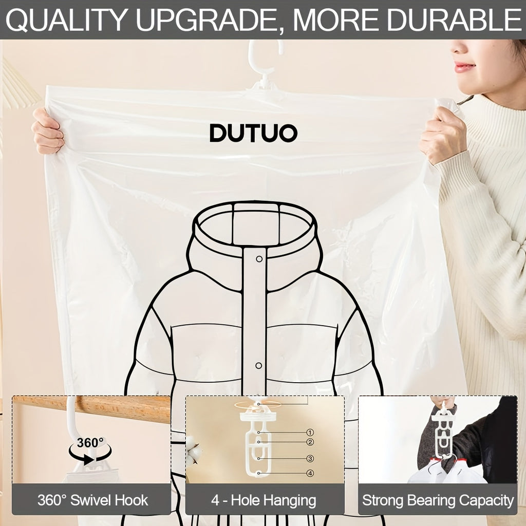 8 Pack Hanging Vacuum Storage Sealer Bags, Space Saving for Clothes