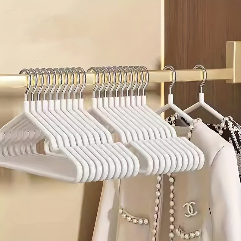 120pcs White Heavy Duty Anti-slip Coat Hangers with Shoulder Grooves, Space-saving Closet Organizers for Coats
