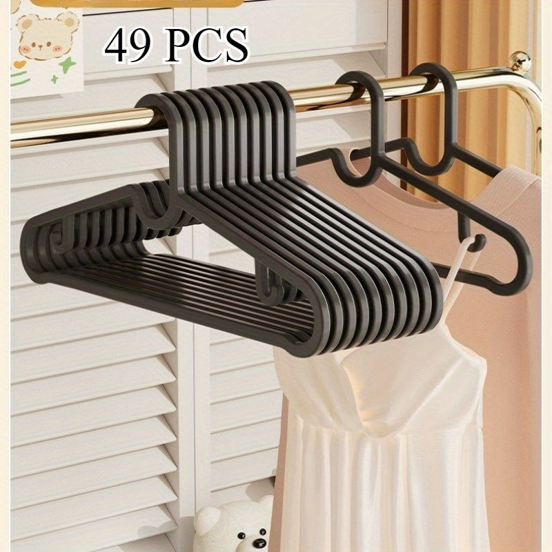 49pcs Household Clothes Hangers, Student Dormitory Anti-shoulder Corner and Traceless Indoor Clothes Drying Racks