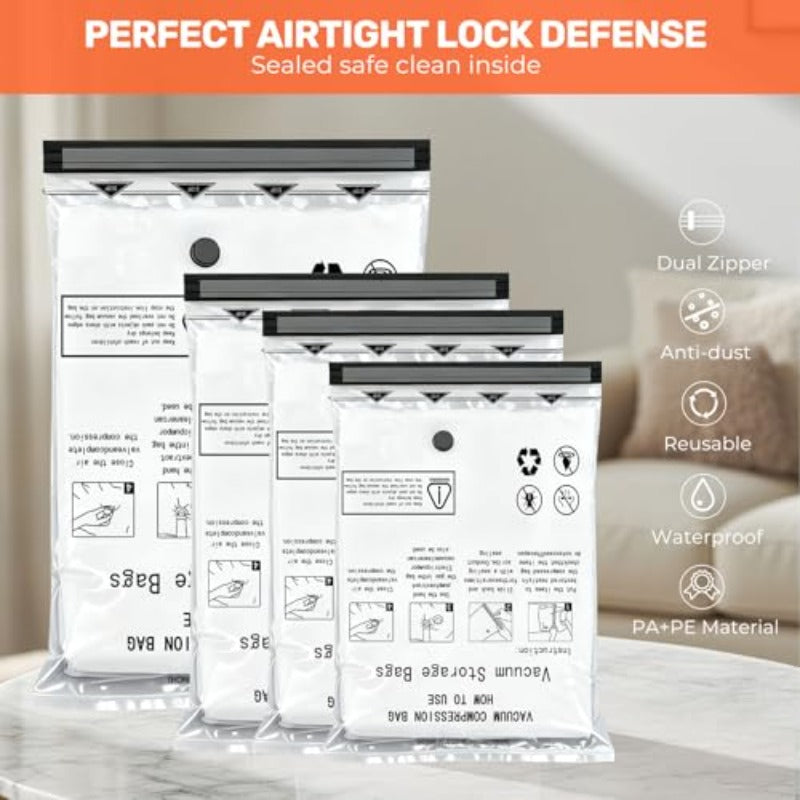 Cordl Travel Vacuum Bags with Electric Pump 2 Pack Carry-on Size Vacuum Seal Bags