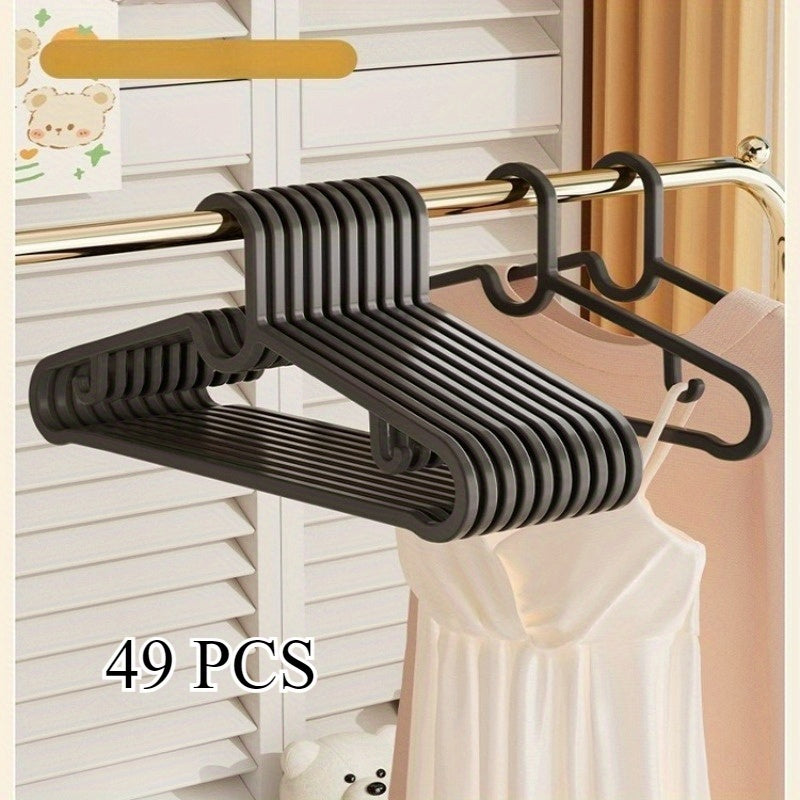 49pcs Household Clothes Hangers, Student Dormitory Anti-shoulder Corner and Traceless Indoor Clothes Drying Racks