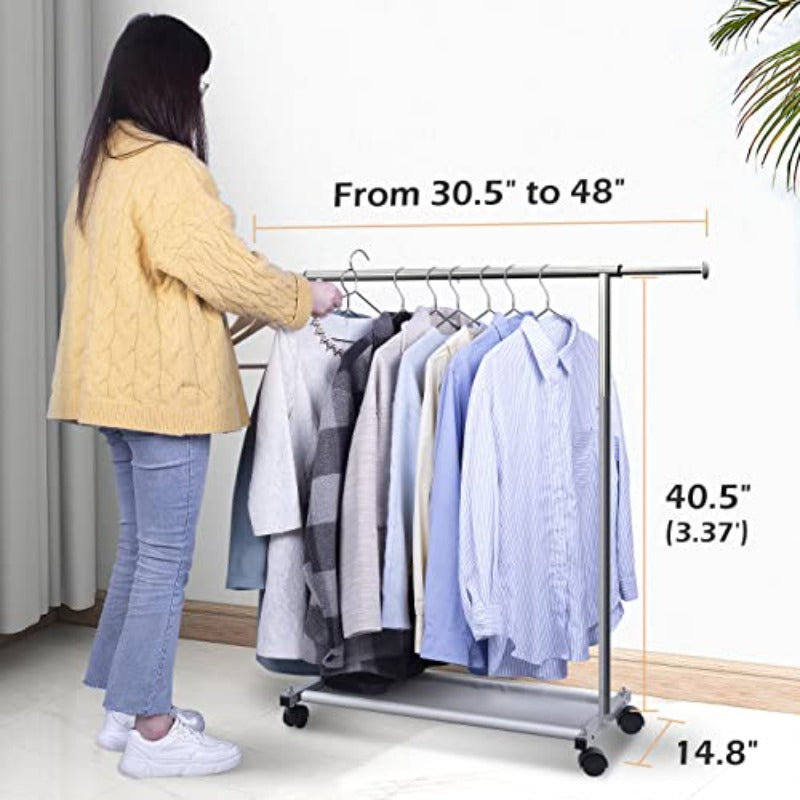 Short Clothing Rack + 20 Pack Metal Hangers, Clothes Hanging Rack, Clothing Storage And Organization