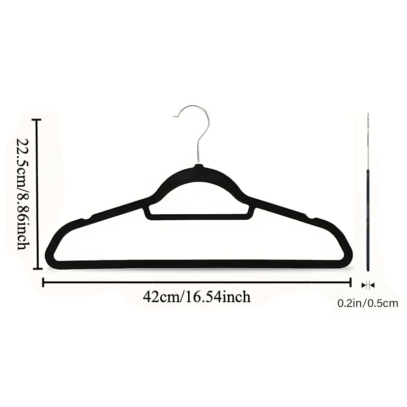 Colorful Hook Velvet Hangers with a Non-Slip Rotating Feature