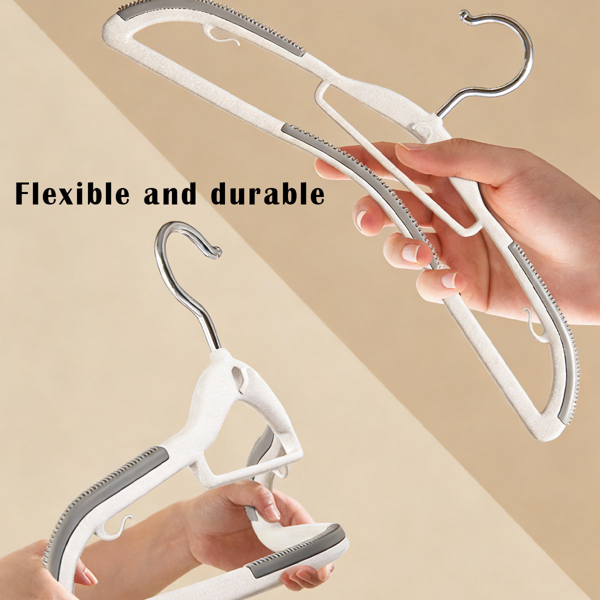 20pcs Non-Slip, No-Mark Stackable Hangers for Home Use - Space-Saving Design