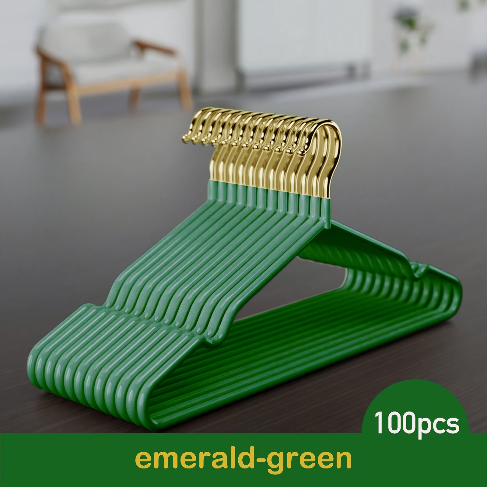 100pcs Luxury Golden Metal Clothes Hangers, 16\