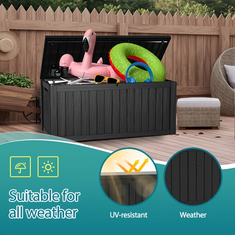 140 Gallon Deck Box Outdoor Storage Box, UV Resistant
