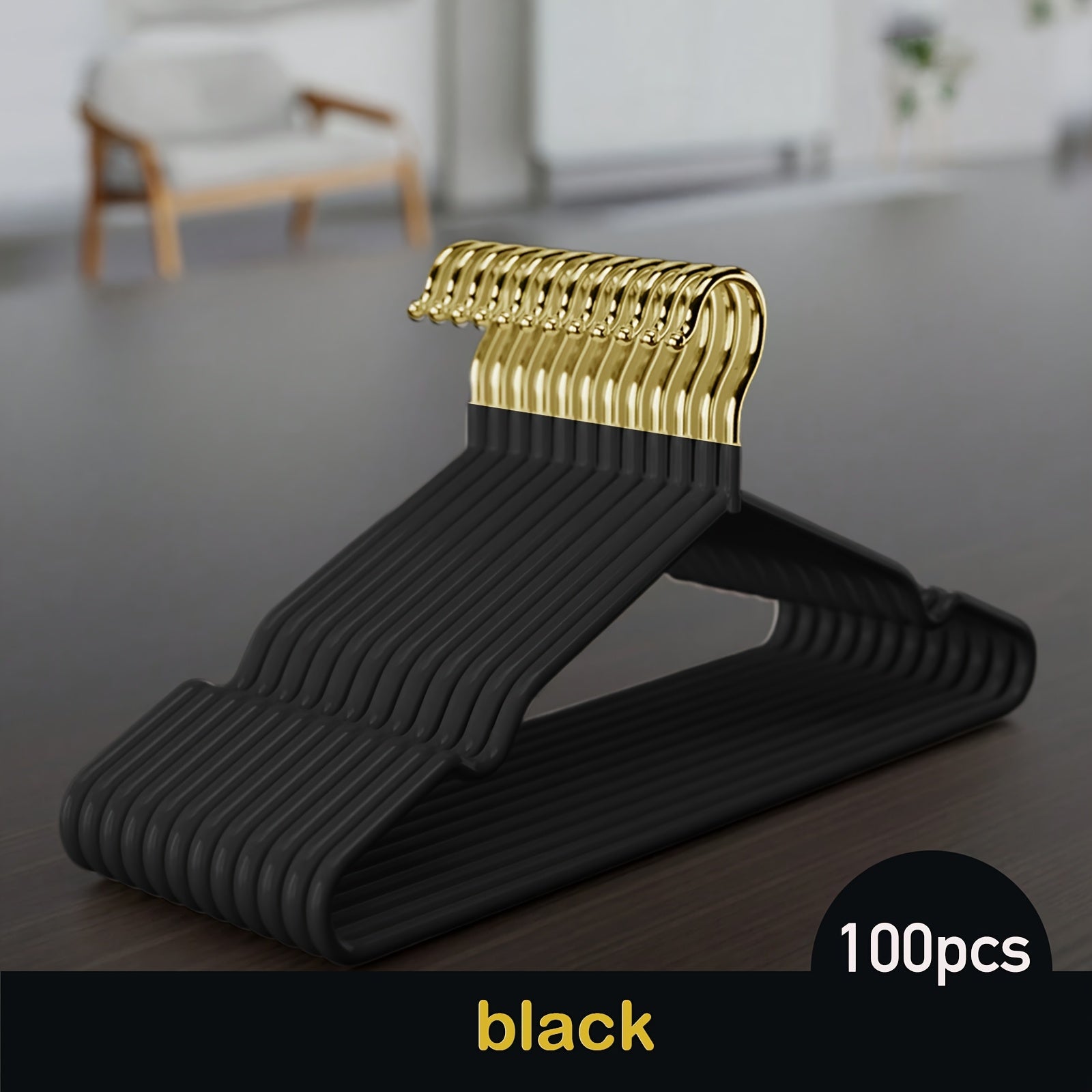 100pcs Luxury Golden Metal Clothes Hangers, 16\