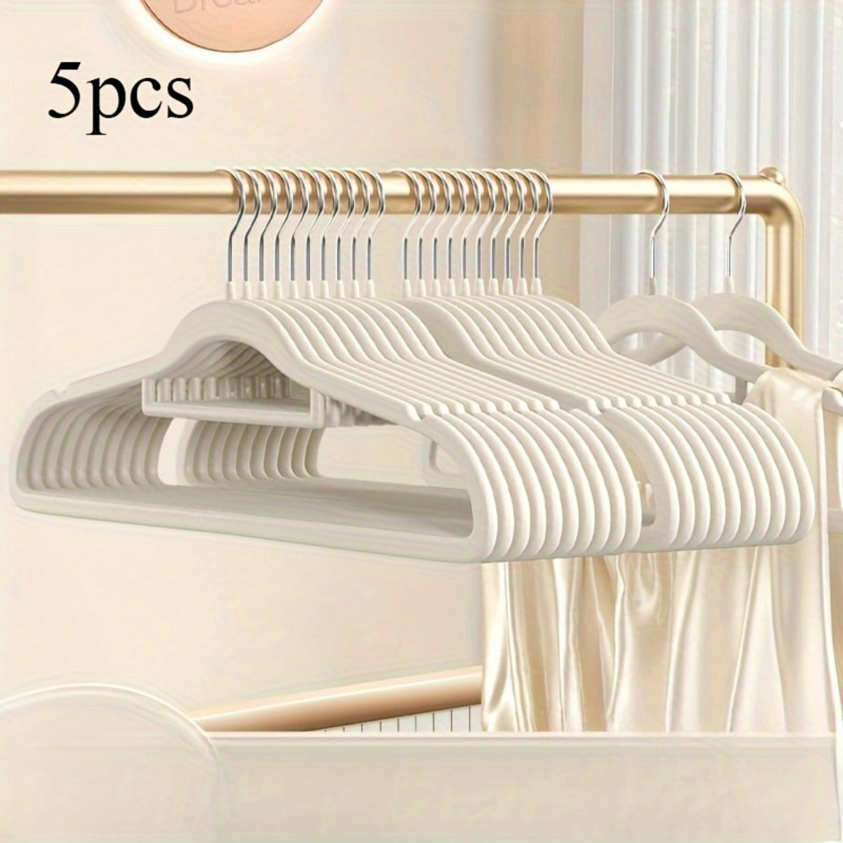 Plush Velvet Hangers, Non-Slip Shoulder Angle, Thickened Plastic Coated, Home Clothes Drying Rack, No-Mark Hanging Clothes Hangers for Wardrobe Storage