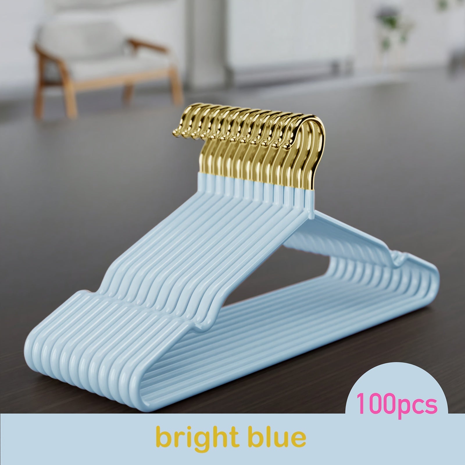 100pcs Luxury Golden Metal Clothes Hangers, 16\