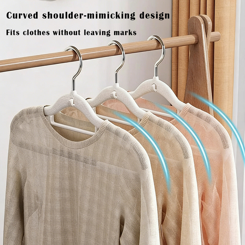 20pcs Non-Slip, No-Mark Stackable Hangers for Home Use - Space-Saving Design
