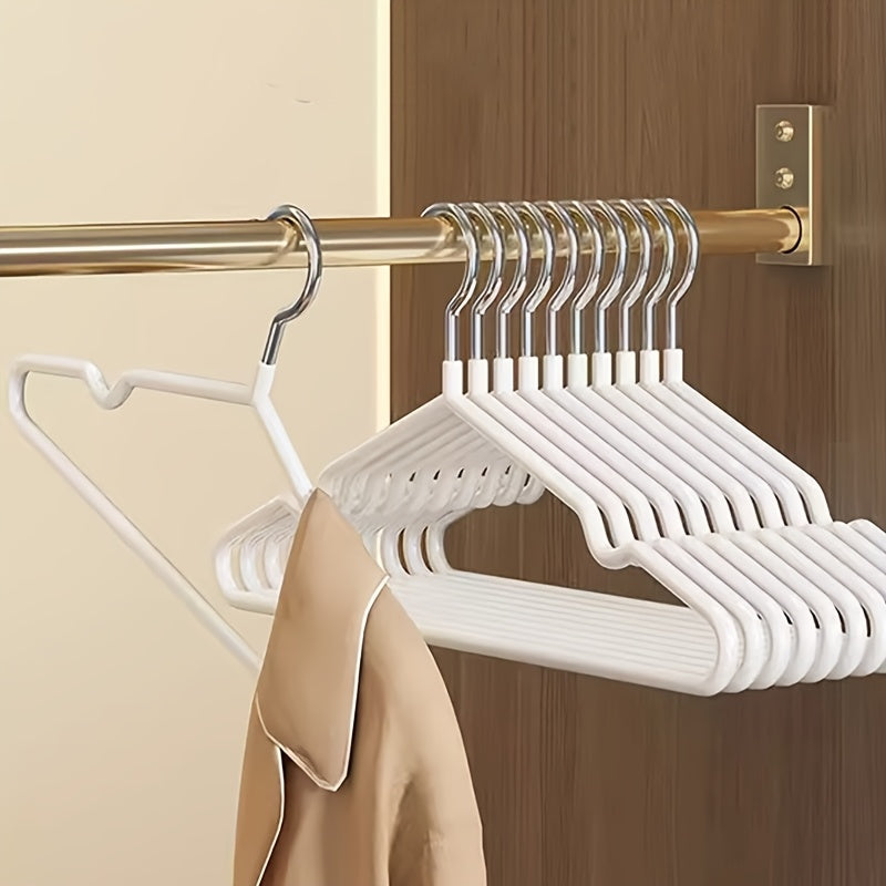 120pcs White Heavy Duty Anti-slip Coat Hangers with Shoulder Grooves, Space-saving Closet Organizers for Coats