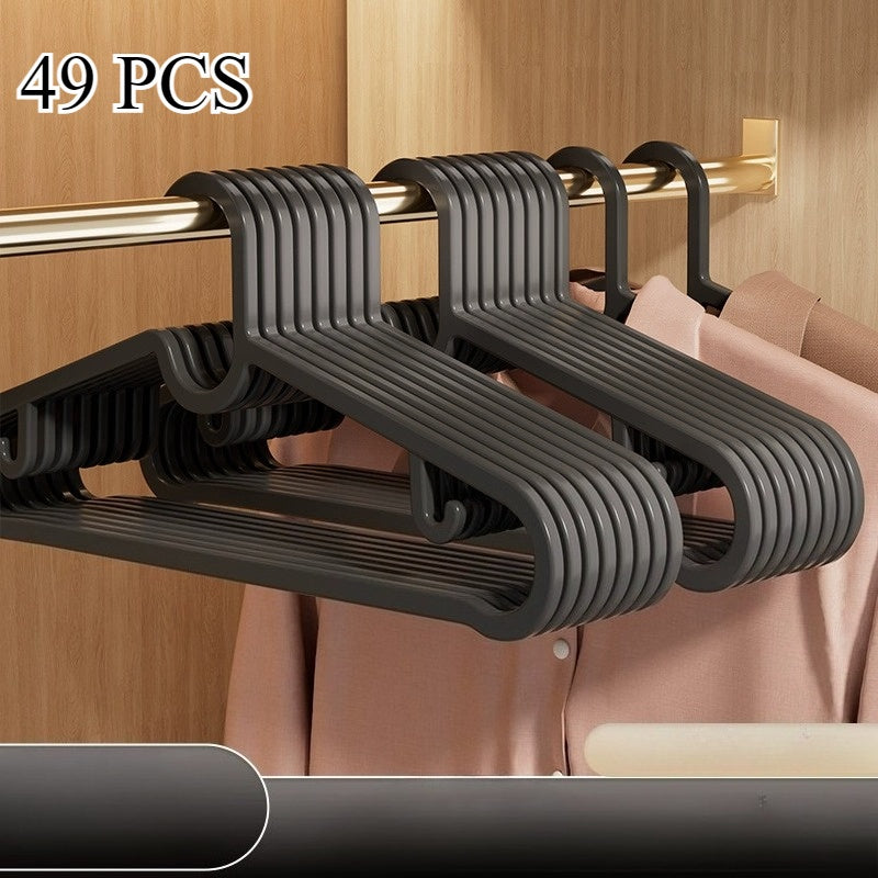 49pcs Household Clothes Hangers, Student Dormitory Anti-shoulder Corner and Traceless Indoor Clothes Drying Racks