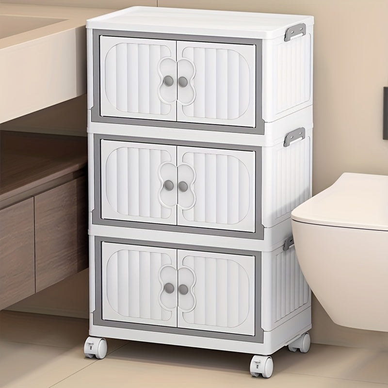 Stackable Wardrobe Organizers and Wheeled Storage Bins, Plastic Storage Bins with Lids