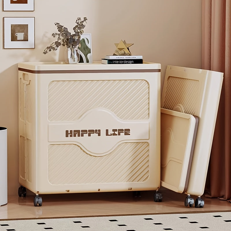 Foldable Storage Box with Lid | Featuring 360° Swivel Wheels, Built-in Handles