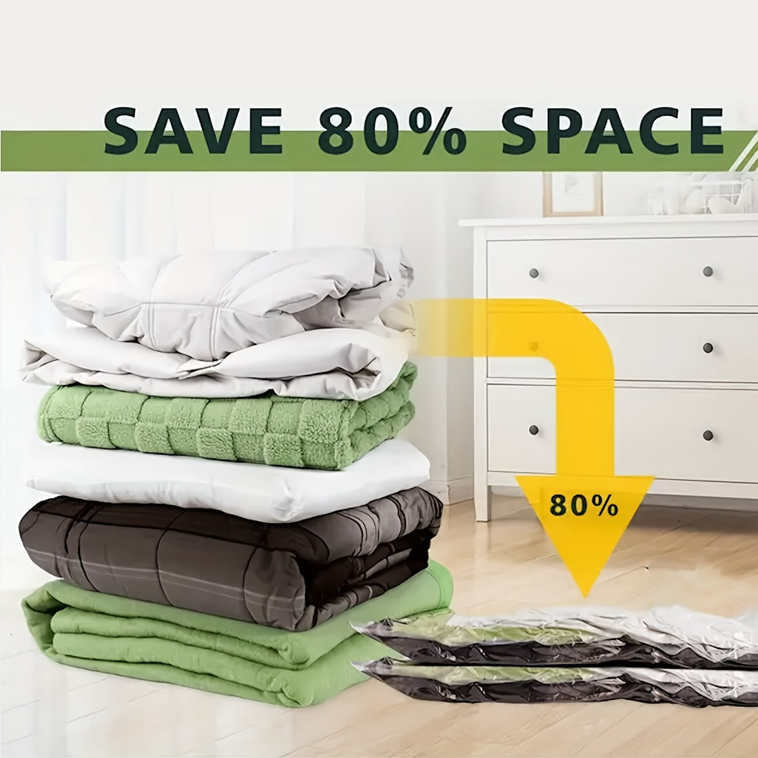 20 Vacuum Clothing Organizer Bags with Hand Pump - The ultimate compression space saver for clothing