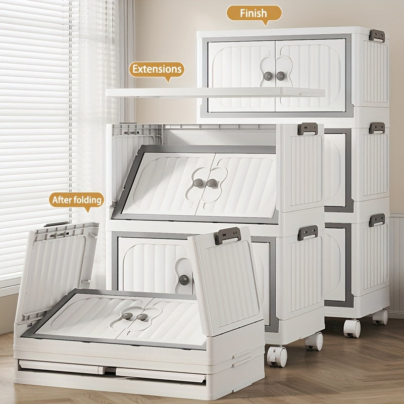 Stackable Wardrobe Organizers and Wheeled Storage Bins, Plastic Storage Bins with Lids