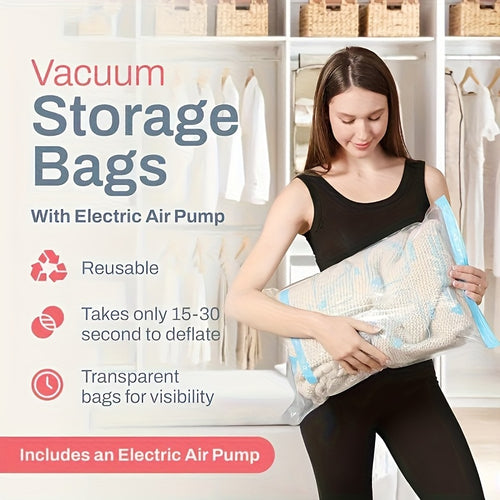 20 Vacuum Bags for The Whole Family with An Electric Pump for Easy Air Extraction Four Sets