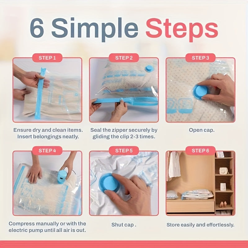 20 Vacuum Bags for The Whole Family with An Electric Pump for Easy Air Extraction Four Sets