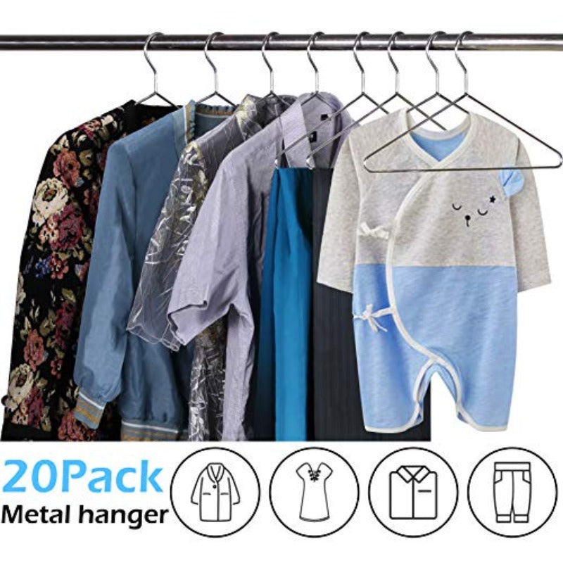 Short Clothing Rack + 20 Pack Metal Hangers, Clothes Hanging Rack, Clothing Storage And Organization