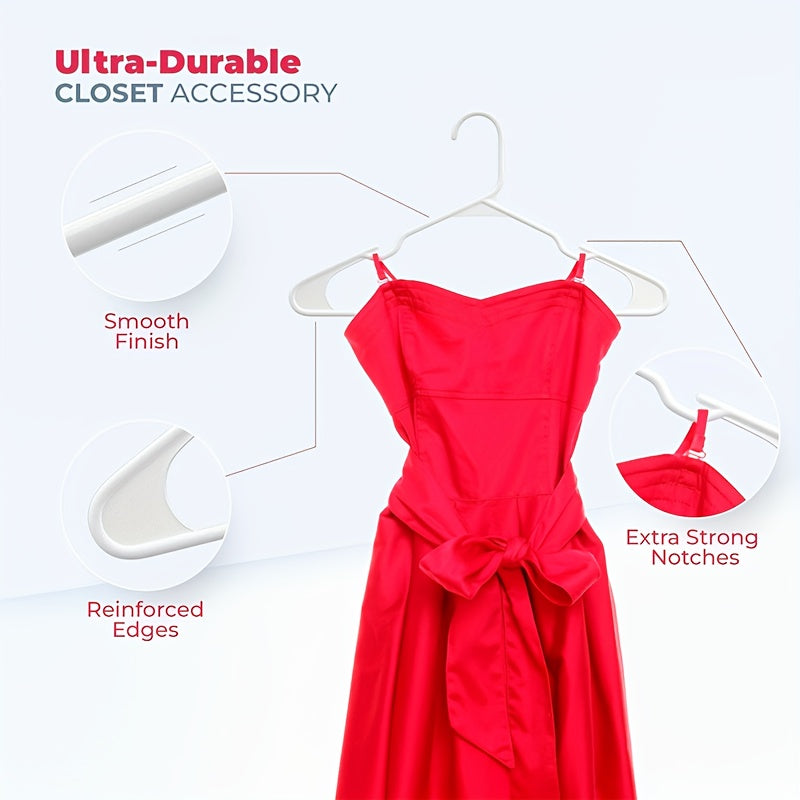 Plastic Clothes Hangers, Heavy Duty Plastic Standard Closet Hangars