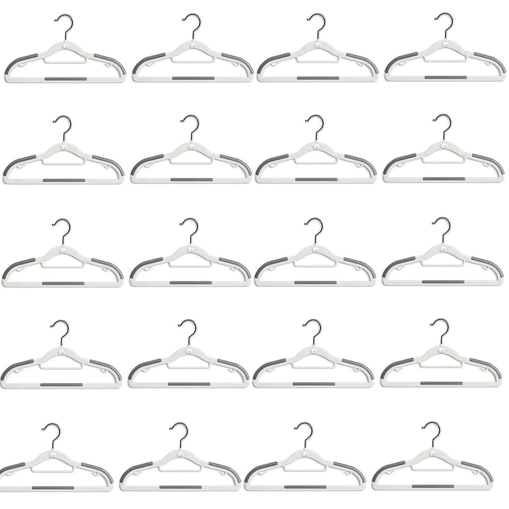20pcs Non-Slip, No-Mark Stackable Hangers for Home Use - Space-Saving Design