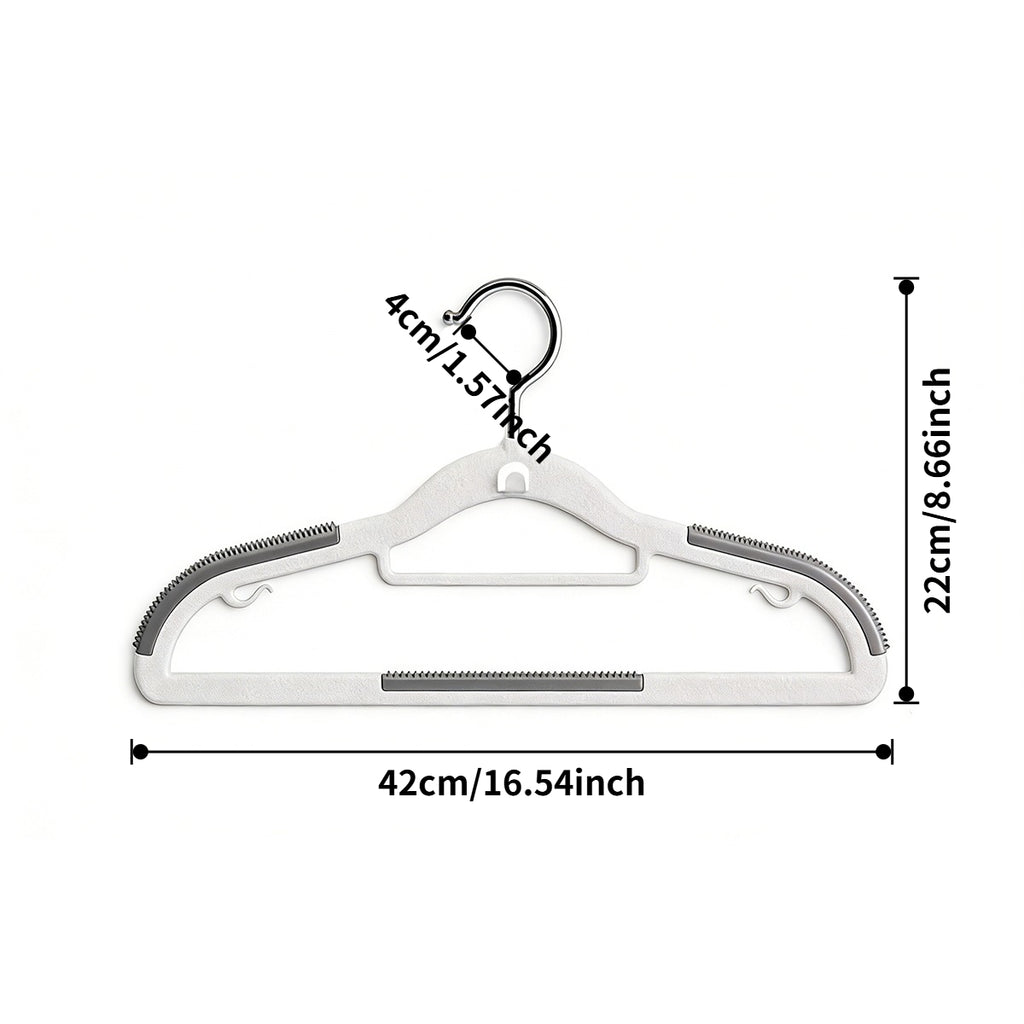 20pcs Non-Slip, No-Mark Stackable Hangers for Home Use - Space-Saving Design
