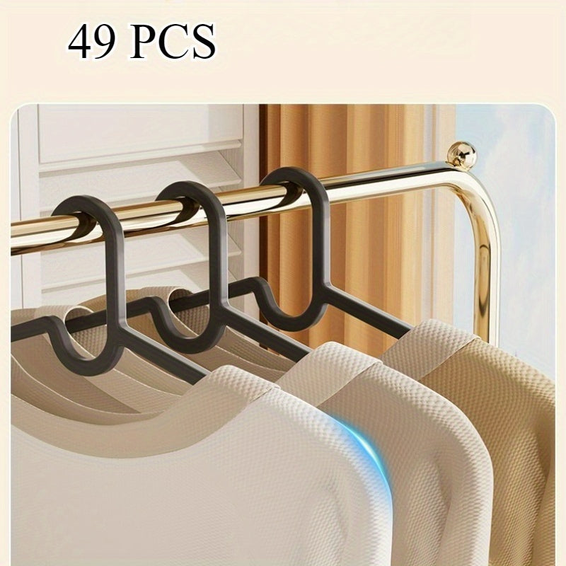 49pcs Household Clothes Hangers, Student Dormitory Anti-shoulder Corner and Traceless Indoor Clothes Drying Racks