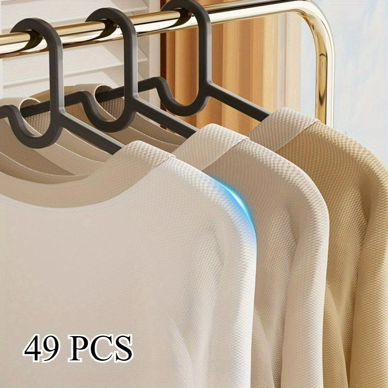 49pcs Household Clothes Hangers, Student Dormitory Anti-shoulder Corner and Traceless Indoor Clothes Drying Racks