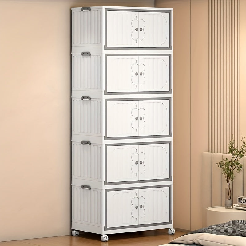 Stackable Wardrobe Organizers and Wheeled Storage Bins, Plastic Storage Bins with Lids