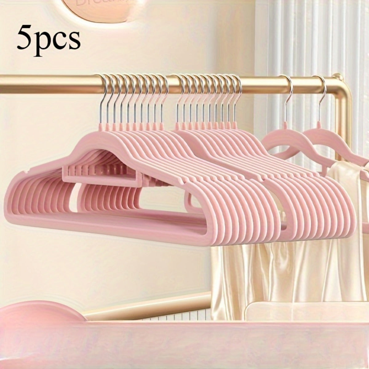 Plush Velvet Hangers, Non-Slip Shoulder Angle, Thickened Plastic Coated, Home Clothes Drying Rack, No-Mark Hanging Clothes Hangers for Wardrobe Storage