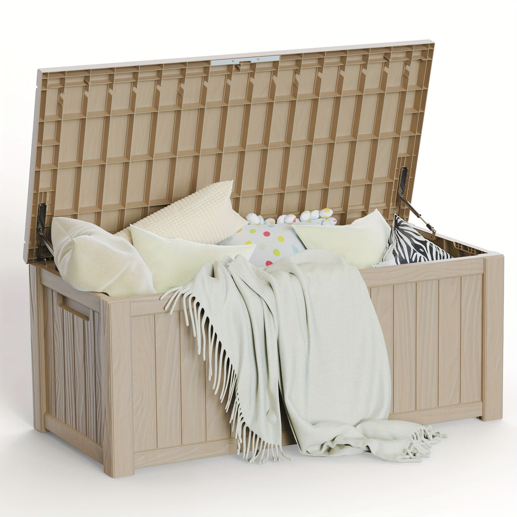 140 Gallon Deck Box Outdoor Storage Box, UV Resistant