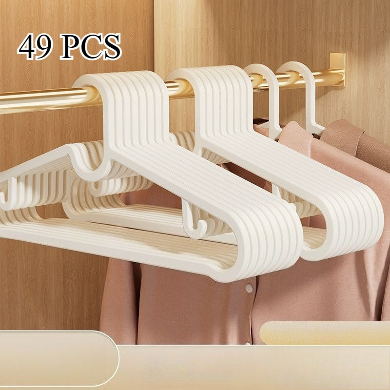 49pcs Household Clothes Hangers, Student Dormitory Anti-shoulder Corner and Traceless Indoor Clothes Drying Racks